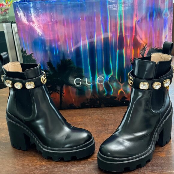 Gucci Kingsnake Trip Bootie Leather Ankle – Size 8 Women - Picture 6 of 15